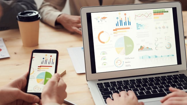 Analytics on laptop and phone