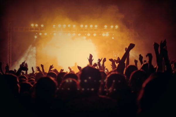 Band performing on a stage