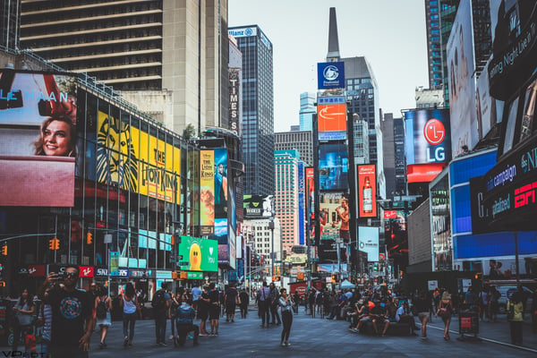 Billboards surrounding crossing