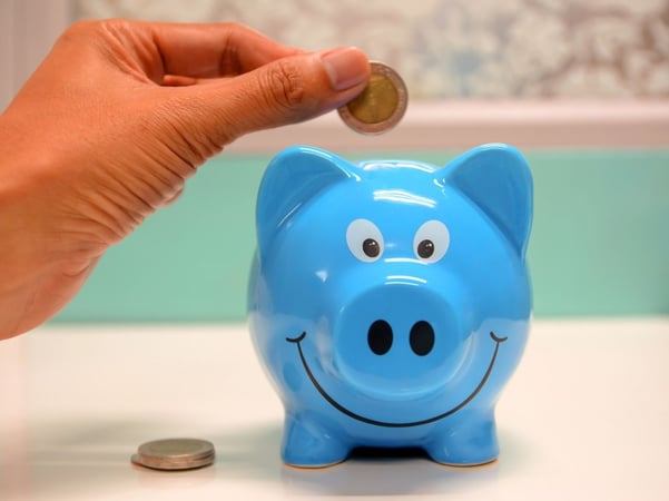 Blue piggy bank