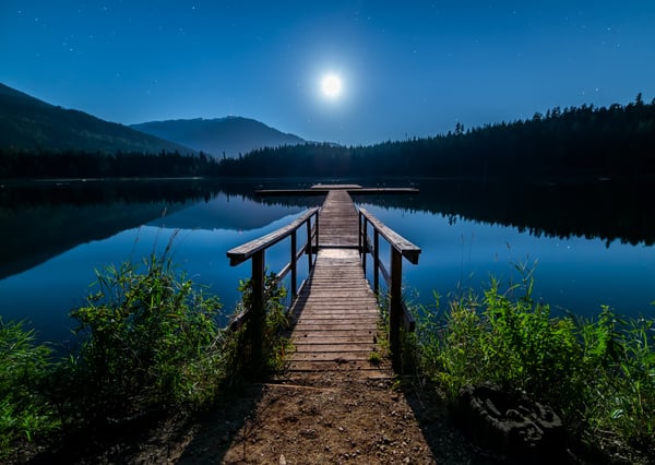 Bridge into the distance over water