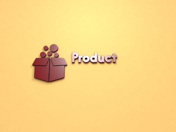 Brown box with product text