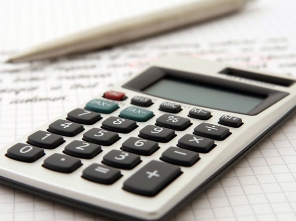 Calculator on a piece paper