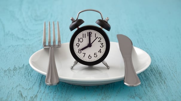 Clock on plate