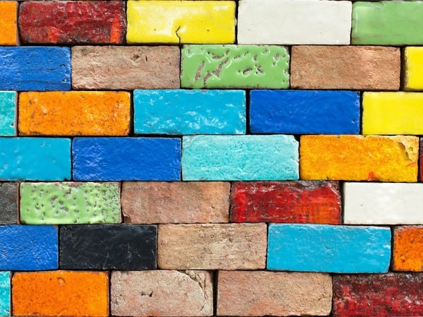Colored brick wall