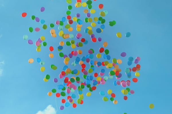 Colorful balloons in the air