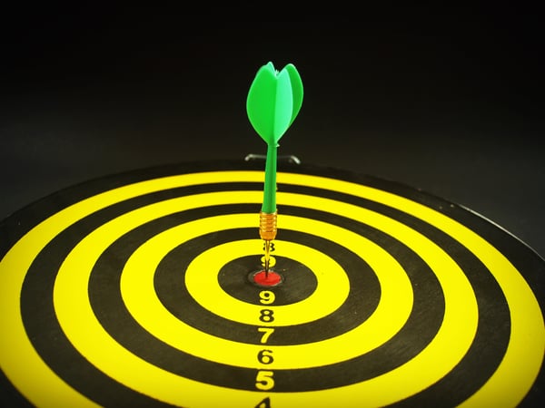 Dart in center of a target