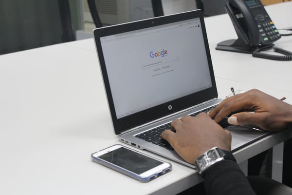 Google on laptop computer