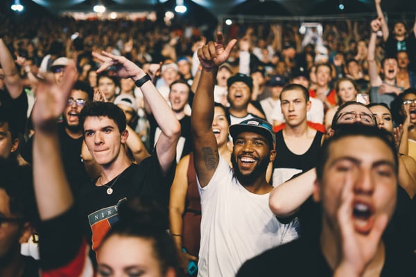 Group of people cheering