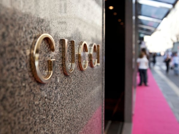 Gucci name on a building