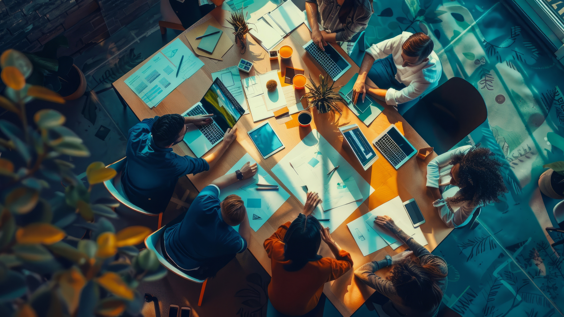 People sitting around a table