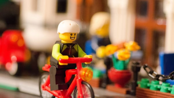 Lego on bicycle