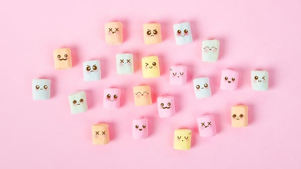 Marshmallow smiley faces