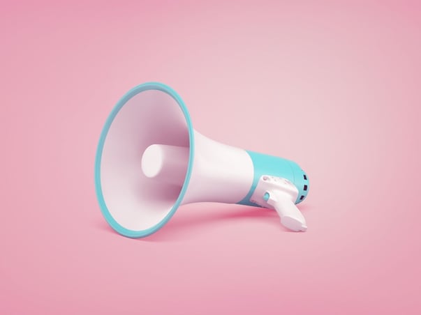 Megaphone on a pink background