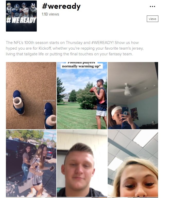 NFL challenge tiktok