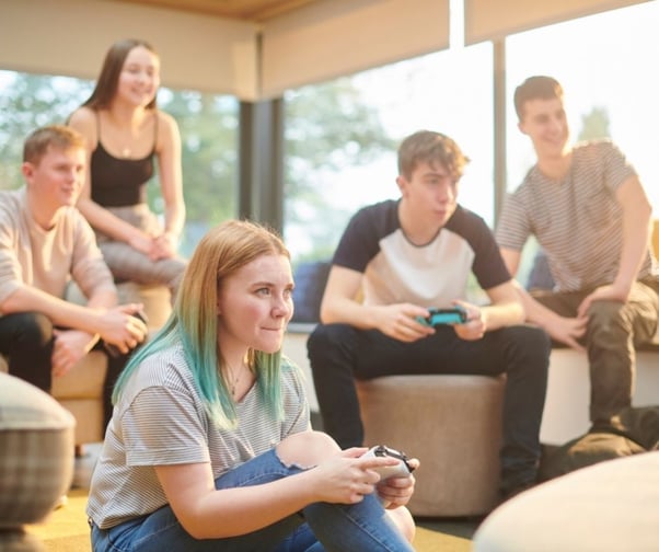 People playing on playstation