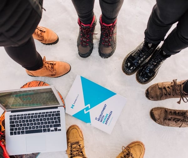 People shoes in a circle