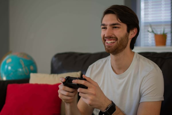 Person playing video games