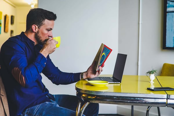 Person reading book