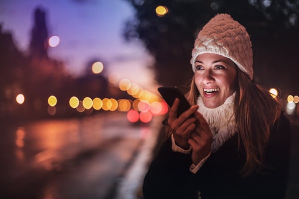 Person speaking into phone