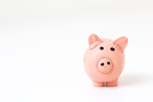 Piggy bank on white background