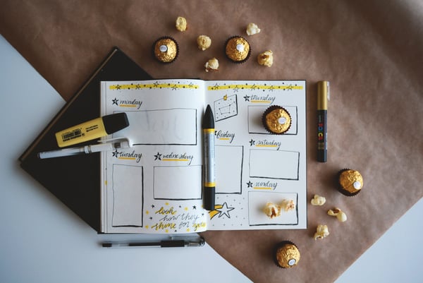 Planner with gold accents
