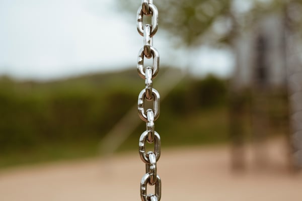 Shiny silver chain link