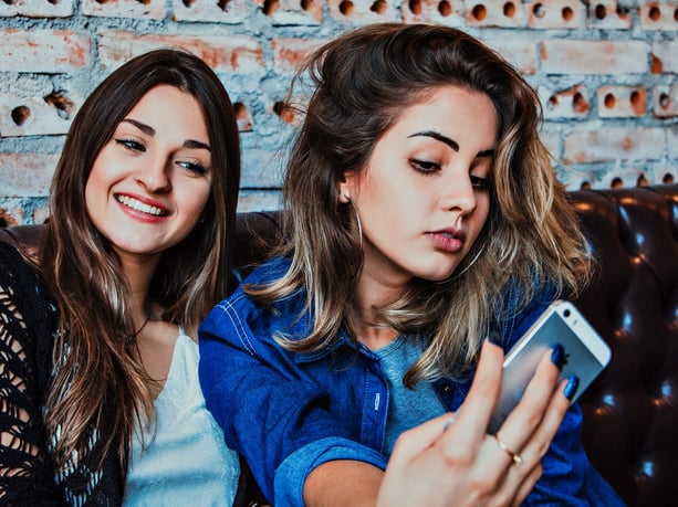 Two women taking a selfie