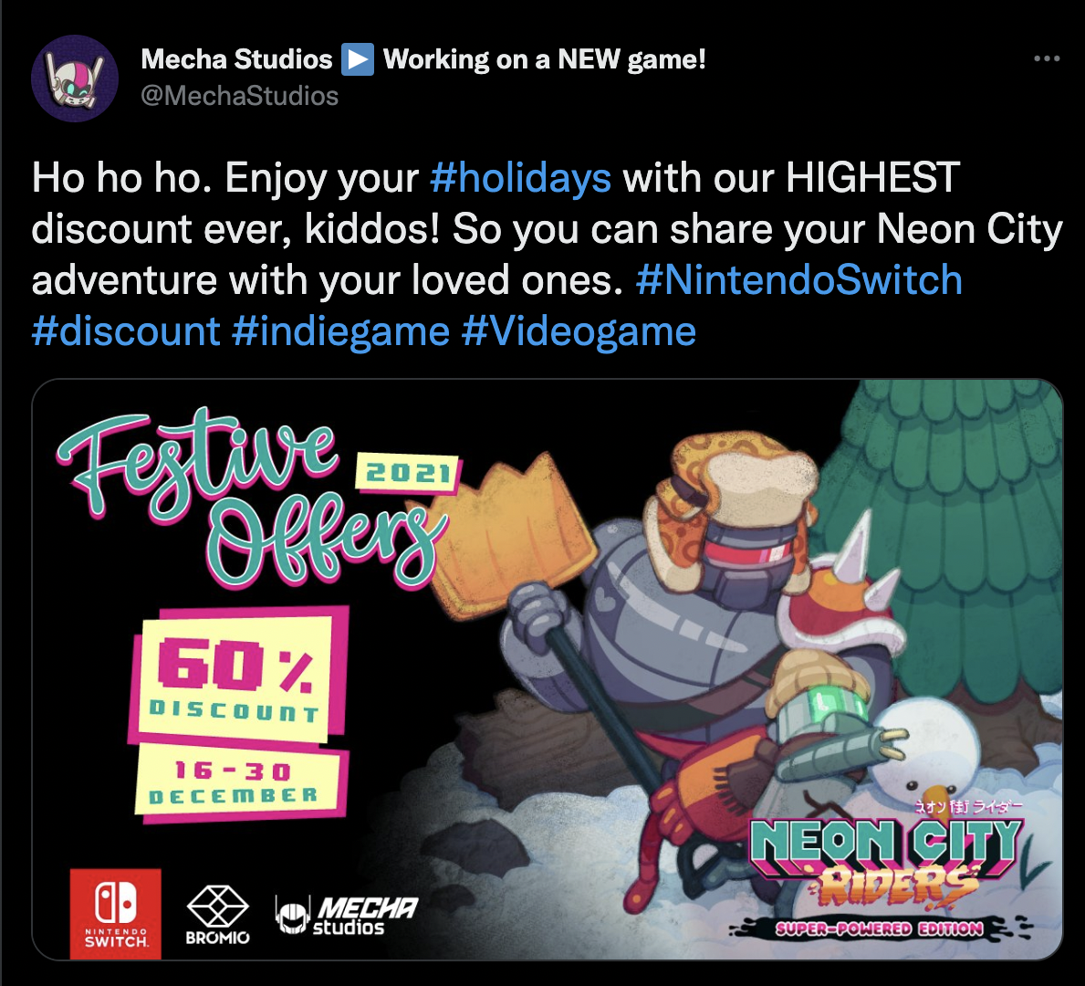Mecha Studios offering discounts on Holiday season
