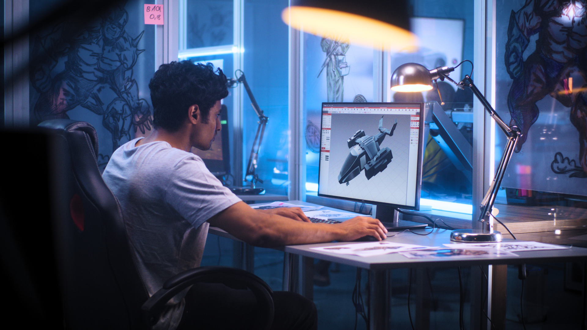 Man on a computer 