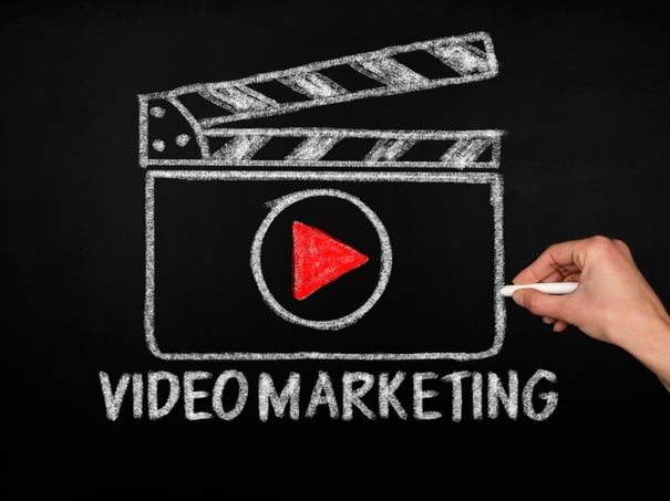 Video marketing writting in chalk
