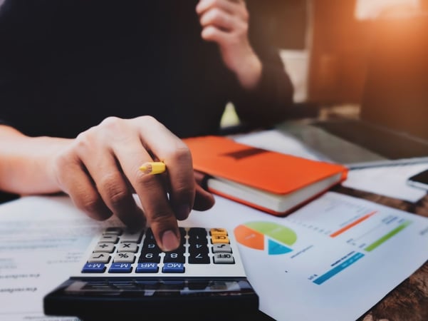 Woman calculating budget