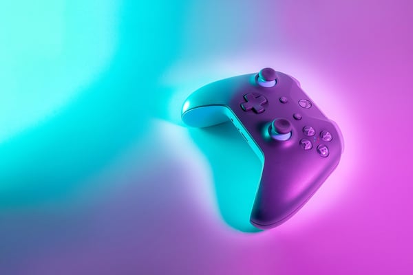 Xbox controller on reflective background
