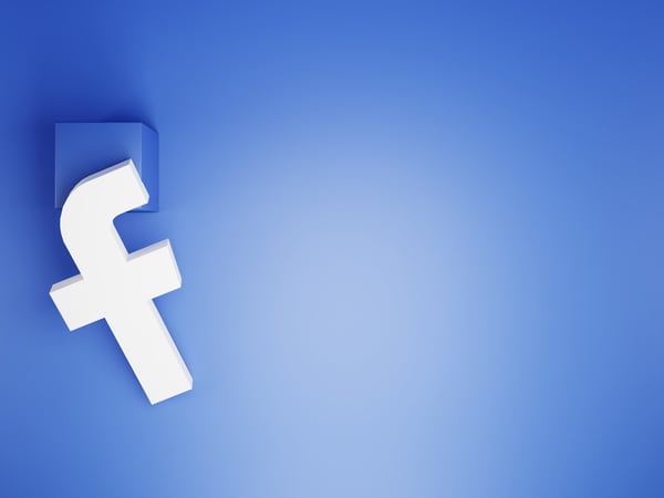 Facebook logo on blue background