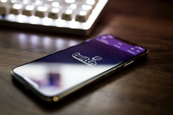 Phone with Twitch logo